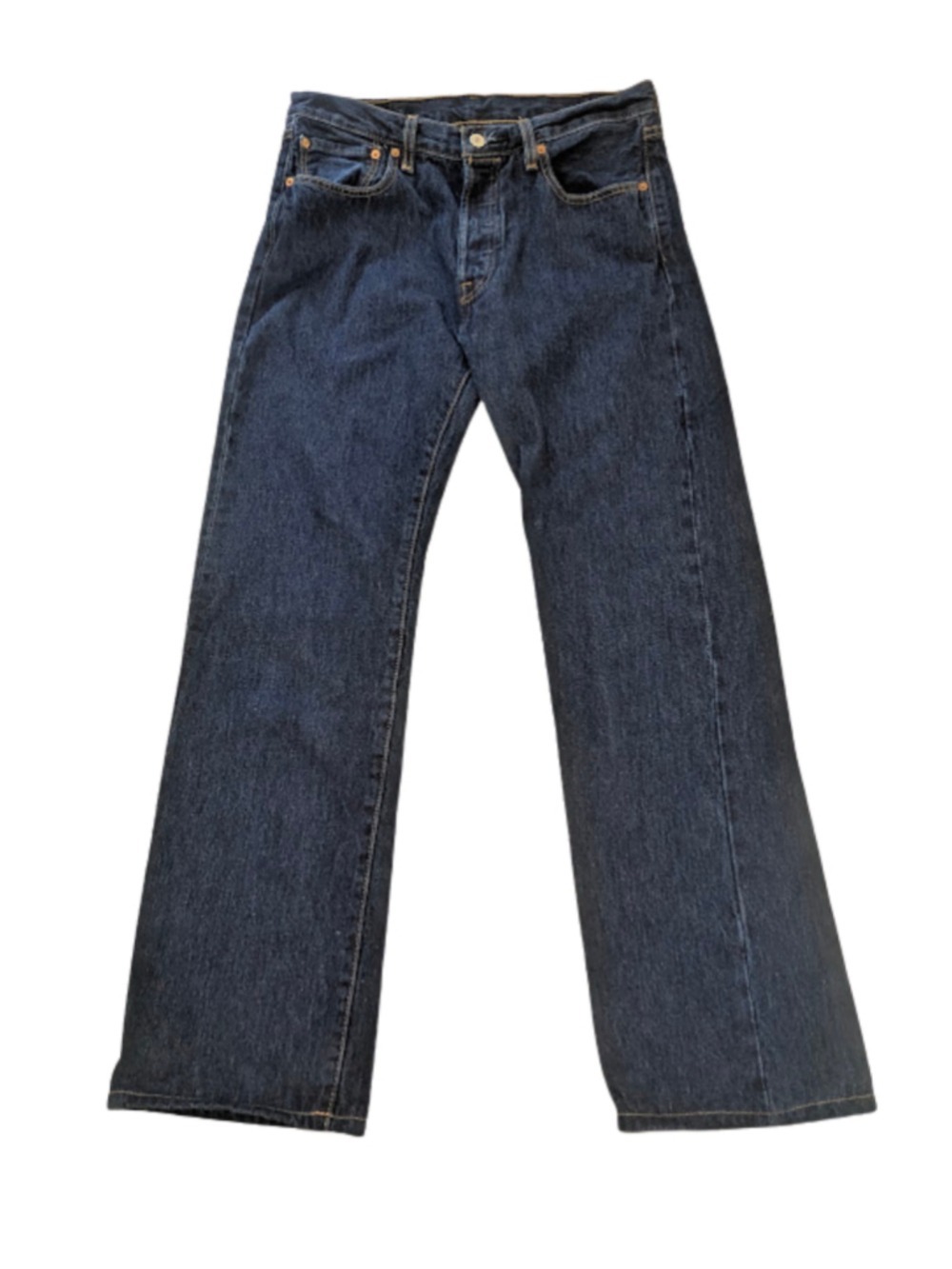 Levis 501 Mens Jeans W33 L32 Dark Wash Original Fit Straight Leg Button Fly